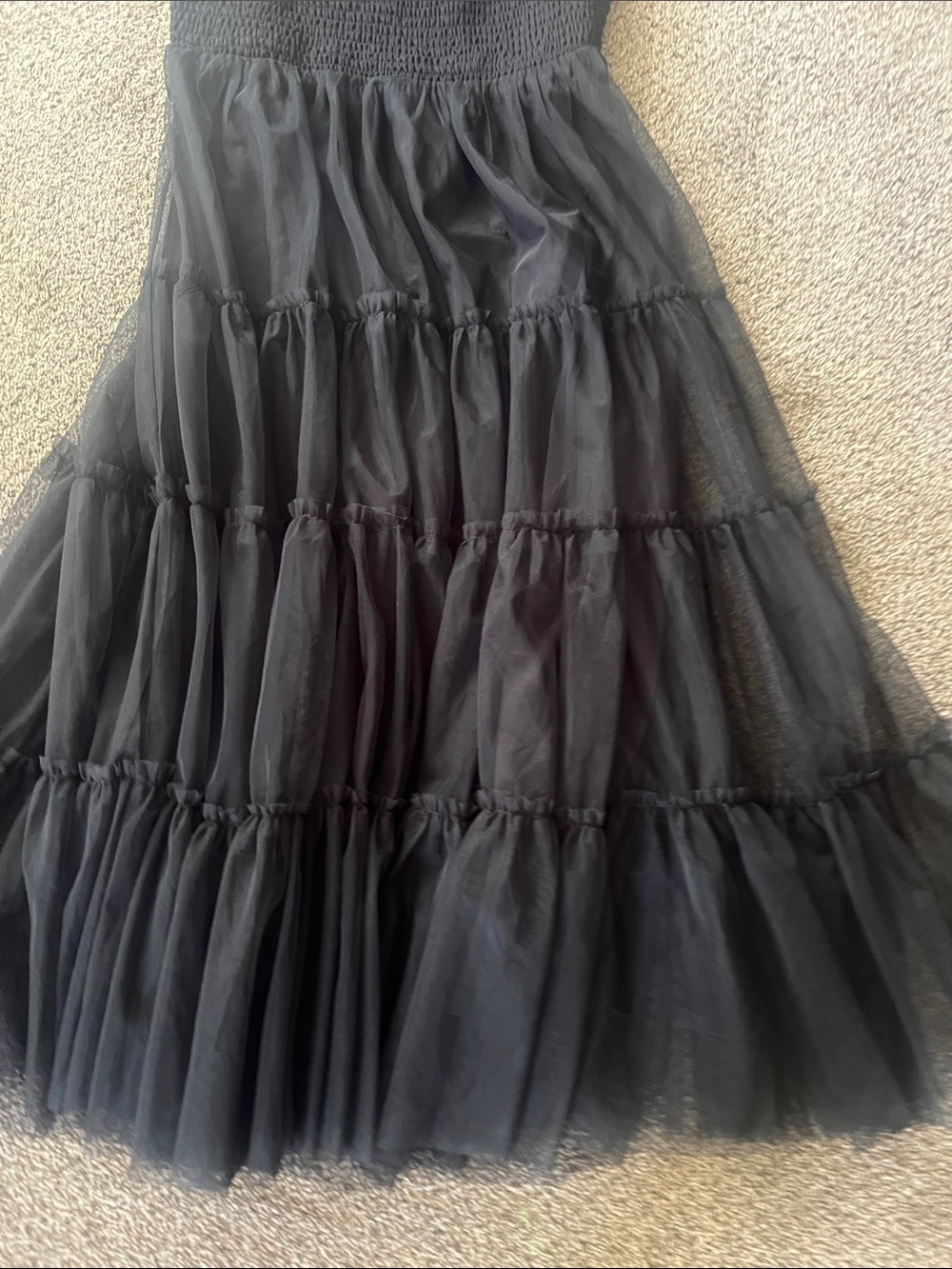 Baltic Born Black Tiered Tulle Midi Dress - Picture 6 of 8